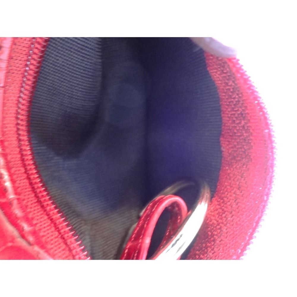 Chic Red Croc Embossed Coin Purse Pouch Zipper Pouch Wallet Card Holder - Picture 6 of 7